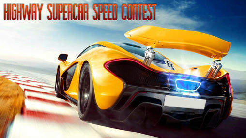 Competição de velocidade de super carros em rodovia