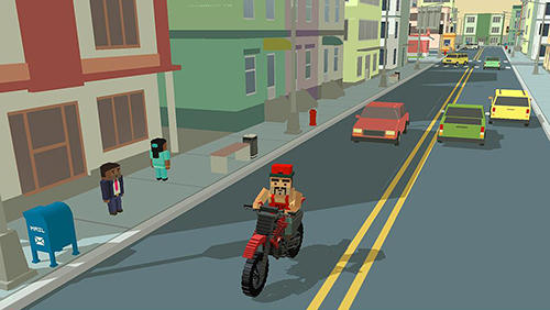 Piloto de moto 3D: Cidade de blocos 17