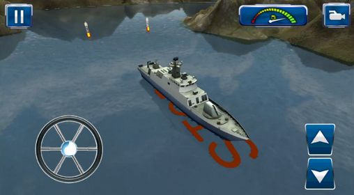 Simulador de navio de guerra marinho 3D