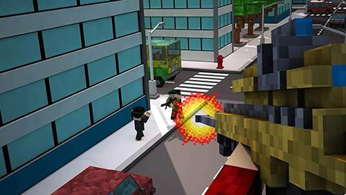 Sniper da cidade de blocos 3D