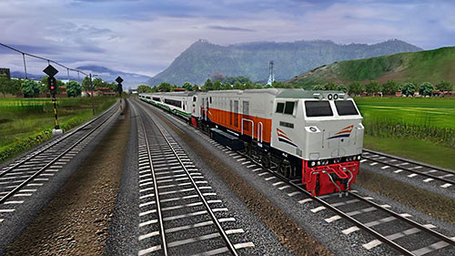 Simulador de trem da Indonésia