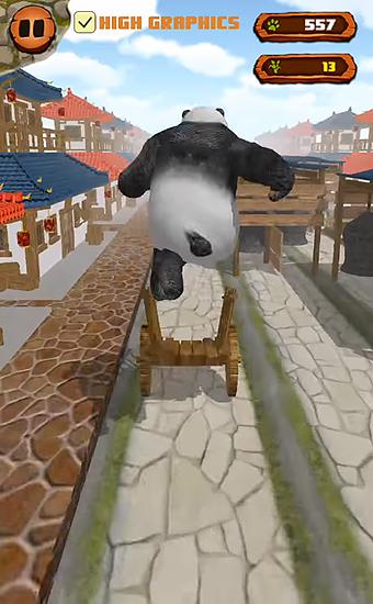Corrida de panda: Salte e corra para longe