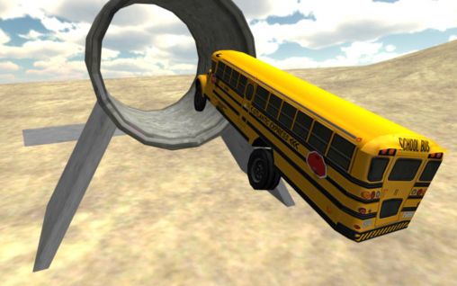 Condução de ônibus escolar 3D