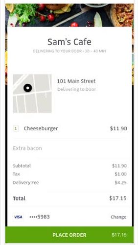 Uber eats: Entrega de comida local 