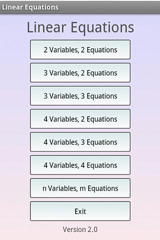 Equações lineares X
