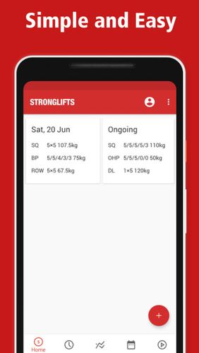 StrongLifts 5x5: Registro de ginásio de exercícios & Treinador pessoal 
