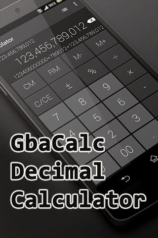 Baixar grátis o aplicativo Gbacalc calculadora decimal para celulares e tablets Android.