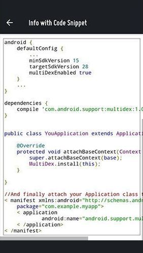 Parâmetros e configurações de fragmentos de código: Android e iOS