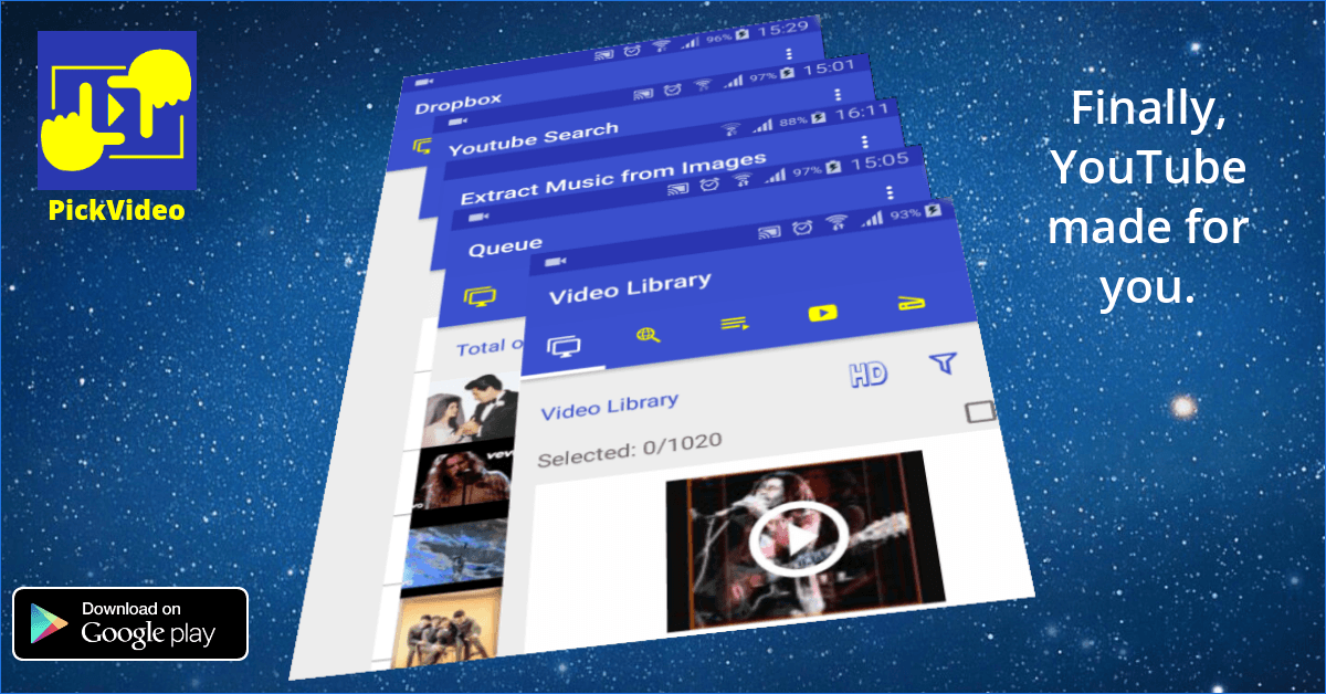 Baixar grátis o aplicativo PickVideo para celulares e tablets Android 4.0.3.