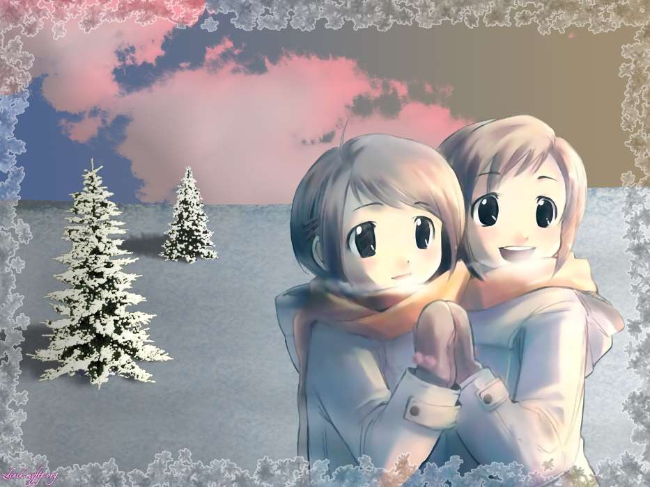 Anime,Inverno,Crianças