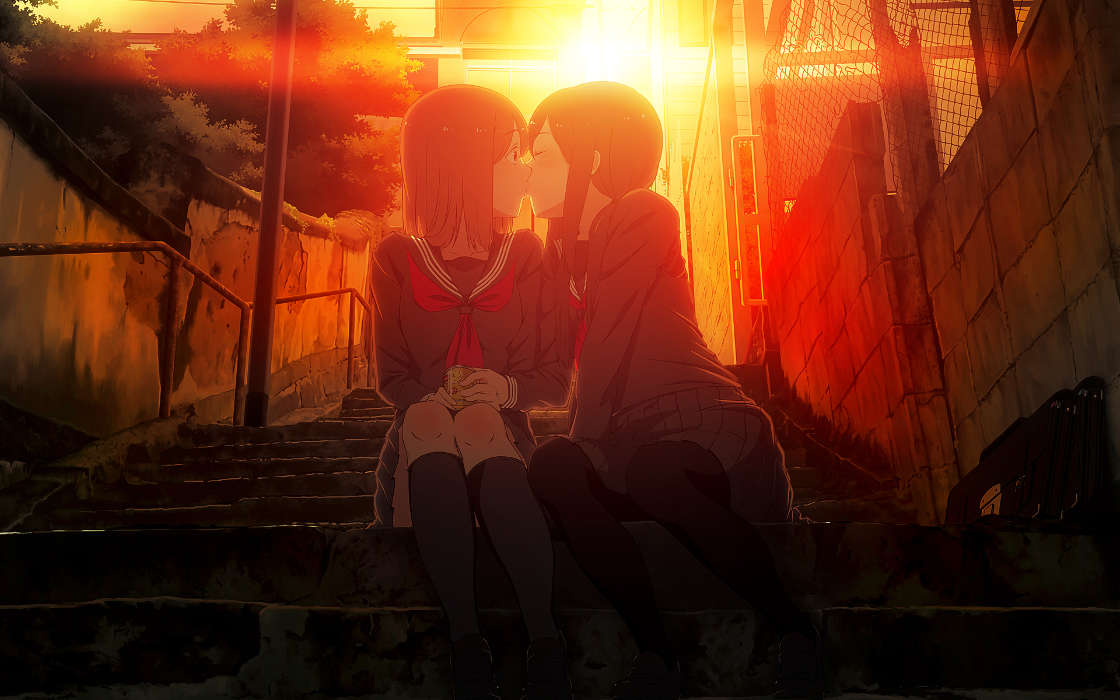 Anime,Meninas,Amor,Beijos
