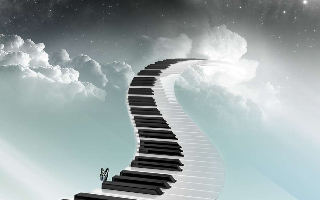 Nuvens,Piano,Fantasia,Fundo,Céu