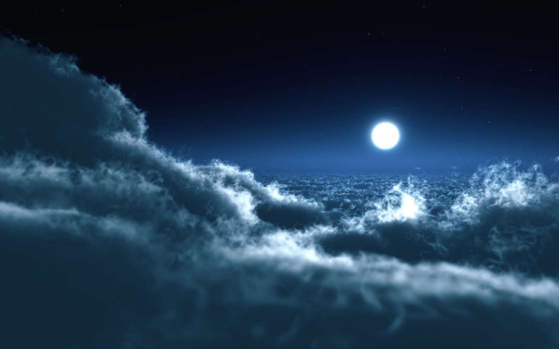 Noite,Nuvens,Lua,Paisagem,Céu