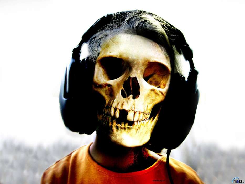 Música,Morte,Fones de ouvido,Esqueletos