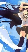 Anime,Meninas,Céu,Pombos para ZTE Blade 3