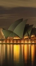 Baixar a imagem 320x480 para celular Paisagem,Cidades,Mar,Noite,Arquitetura,Sydney grátis.