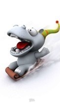 Engraçado,Animais,Inverno,Hipopótamos para Nokia X2