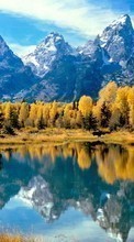 Baixar a imagem para celular Paisagem,Água,Árvores,Montanhas,Outono grátis.