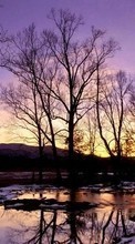 Paisagem,Inverno,Água,Rios,Árvores,Pôr do sol para Motorola Moto G Gen.3