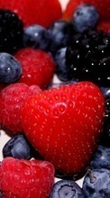 Baixar a imagem 320x480 para celular Frutas,Comida,Morango,Mirtilos,Berries grátis.