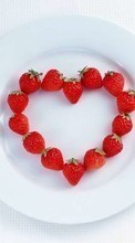 Baixar a imagem para celular Frutas,Comida,Morango,Corações,Amor,Dia dos namorados,Berries grátis.