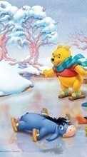 Baixar a imagem 1080x1920 para celular Desenho,Inverno,Gelo,Neve,Imagens,Winnie the Pooh grátis.