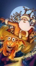 Baixar a imagem 1024x768 para celular Engraçado,Cães,Ano Novo,Papai Noel,Natal,Imagens grátis.