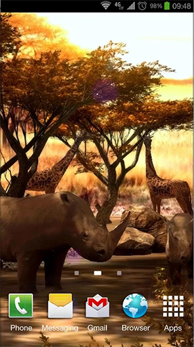 África 3D  - baixar grátis papel de parede animado Animais para Android.