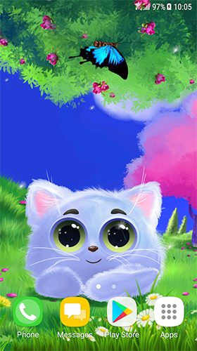 Gato animado  - baixar grátis papel de parede animado Animais para Android.