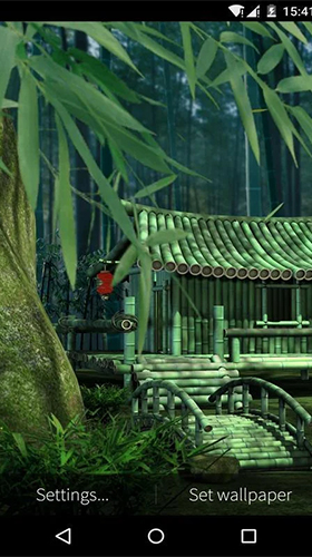 Casa de bambu 3D  - baixar grátis papel de parede animado 3D para Android.