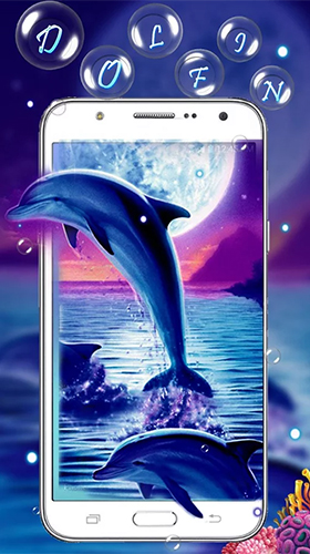 Golfinho azul  - baixar grátis papel de parede animado 3D para Android.