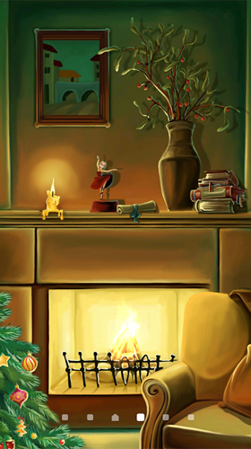 Lareira de Natal  - baixar grátis papel de parede animado Plano de fundo para Android.