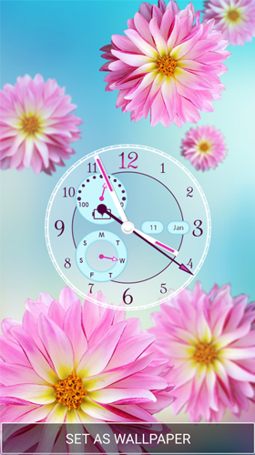 Baixar grátis o papel de parede animado Relógio de flores  para celulares e tablets Android.