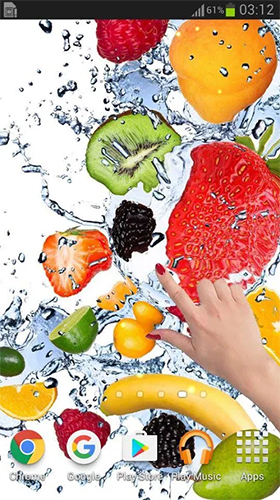 Frutas na água  - baixar grátis papel de parede animado Comida para Android.