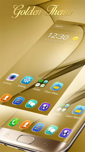 Tema de ouro para Samsung Galaxy S8 Plus  - baixar grátis papel de parede animado Com horas para Android.