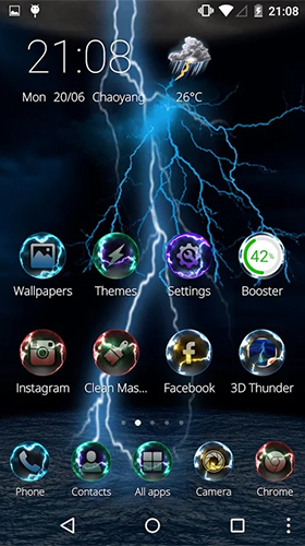 Tempestade relâmpago 3D  - baixar grátis papel de parede animado Tecnologia para Android.
