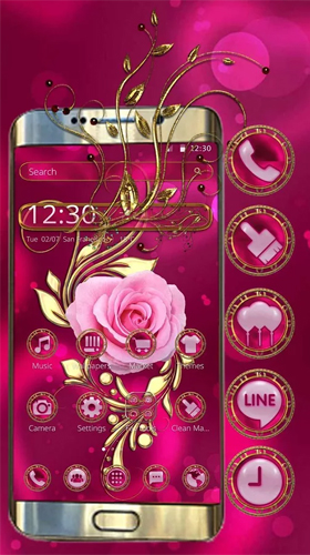 Rosa de vintage de luxo  - baixar grátis papel de parede animado Com horas para Android.