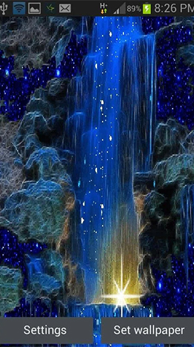 Cachoeira Azul Mágica  - baixar grátis papel de parede animado Fantasia para Android.