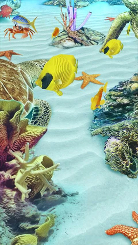 Aquário de oceano 3D: Ilhas de tartaruga  - baixar grátis papel de parede animado 3D para Android.