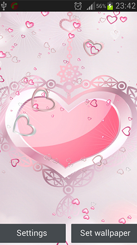 Corações rosa  - baixar grátis papel de parede animado Férias para Android.