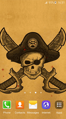 Bandeira pirata  - baixar grátis papel de parede animado Plano de fundo para Android.