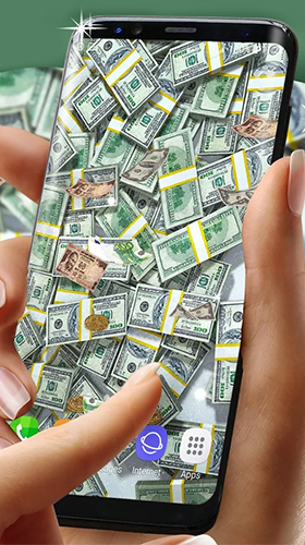Dinheiro real  - baixar grátis papel de parede animado Com horas para Android.