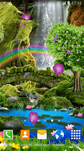 Cachoeira romântica 3D  - baixar grátis papel de parede animado Fantasia para Android.