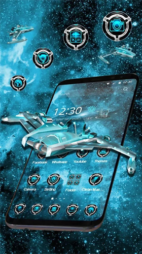 Galáxia de espaço 3D  - baixar grátis papel de parede animado Com horas para Android.
