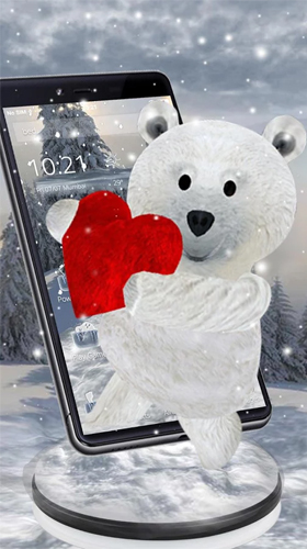 Urso Teddy: Amor 3D  - baixar grátis papel de parede animado Animais para Android.