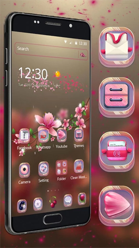Sakura transparente  - baixar grátis papel de parede animado Flores para Android.