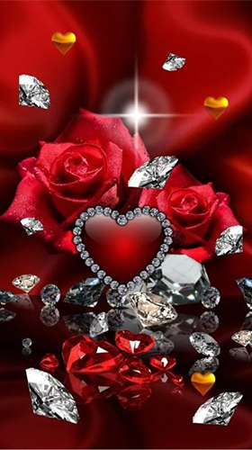 Diamantes do dia dos namorados  - baixar grátis papel de parede animado Flores para Android.