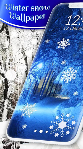 Neve de inverno  - baixar grátis papel de parede animado Com horas para Android.