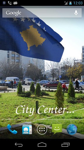 3D bandeira de Kosovo - baixar grátis papel de parede animado Arquitetura para Android.