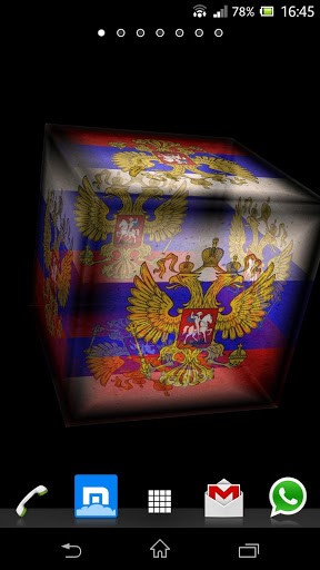Bandeira 3D de Rússia - baixar grátis papel de parede animado para Android 4.1.